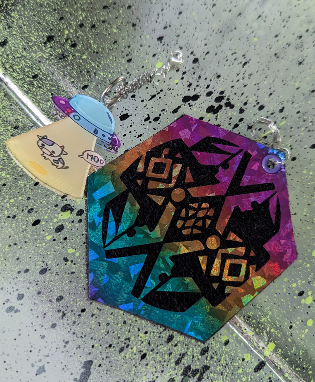 ❤️🧡💛👽💚💙💜 A25 Boucles d'Oreilles 🐄🛸