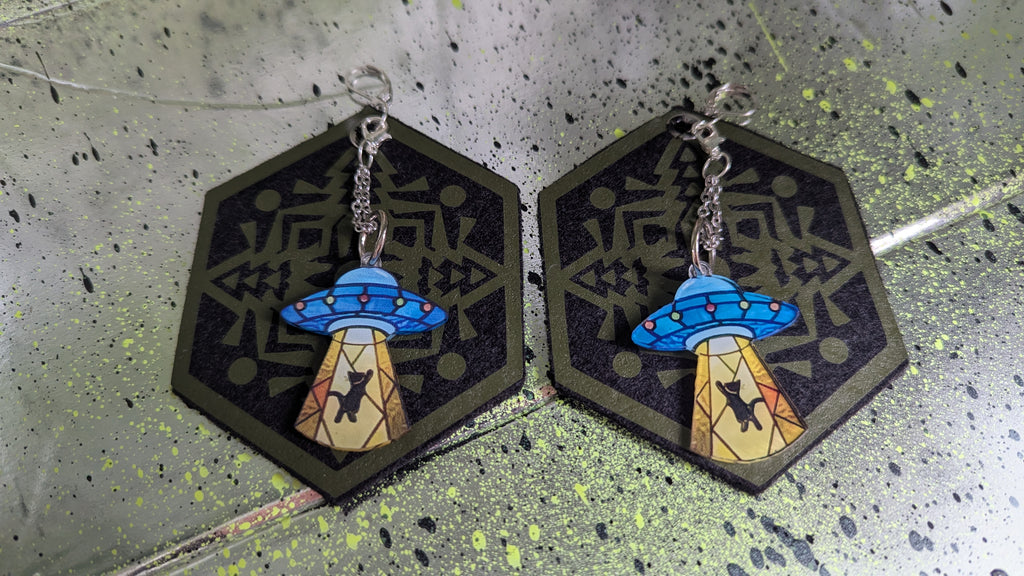 ❤️🧡💛👽💚💙💜 A25 Boucles d'Oreilles 🐈‍⬛🛸