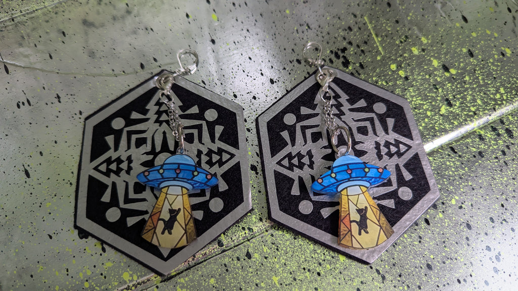 ❤️🧡💛👽💚💙💜 A25 Boucles d'Oreilles 🐈‍⬛🛸