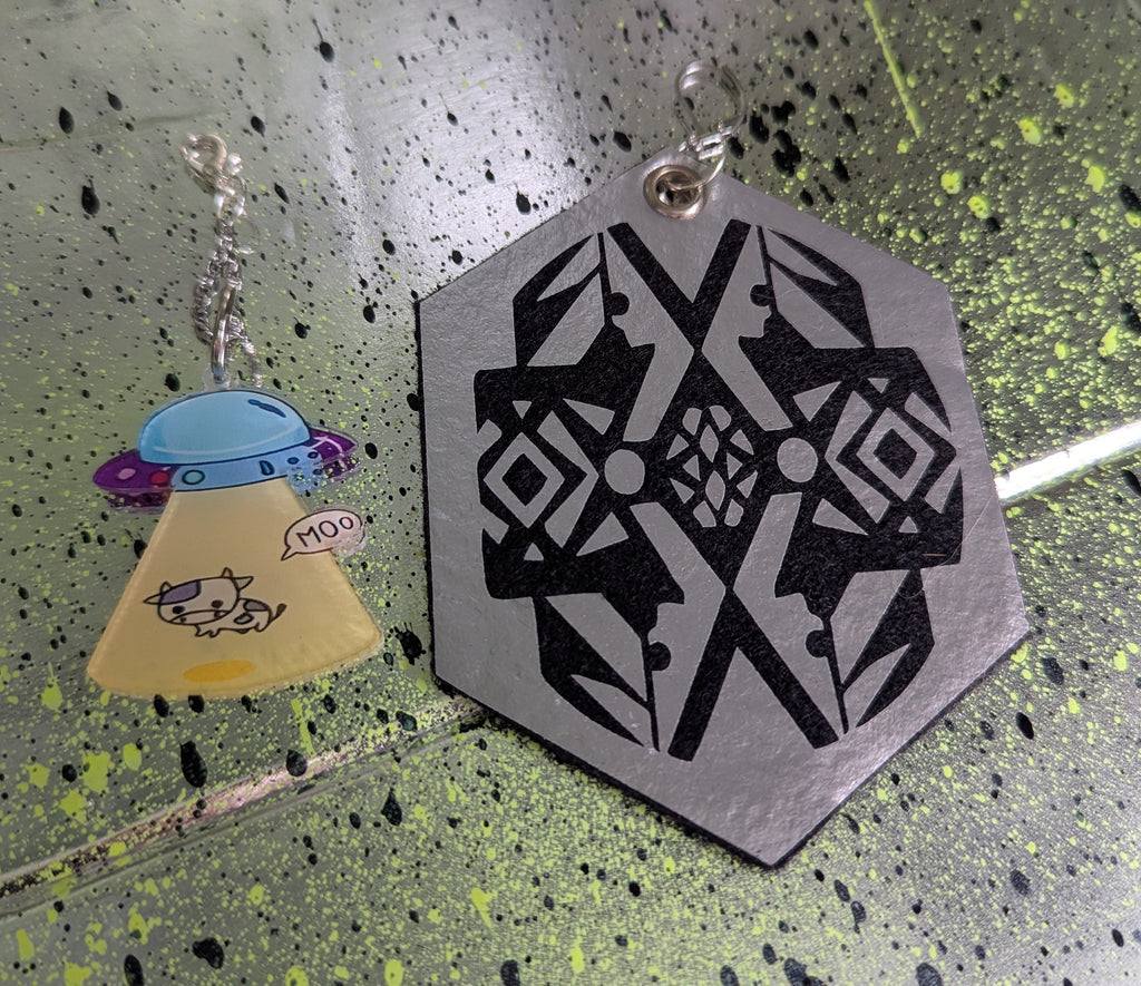 ❤️🧡💛👽💚💙💜 A25 Boucles d'Oreilles 🐄🛸