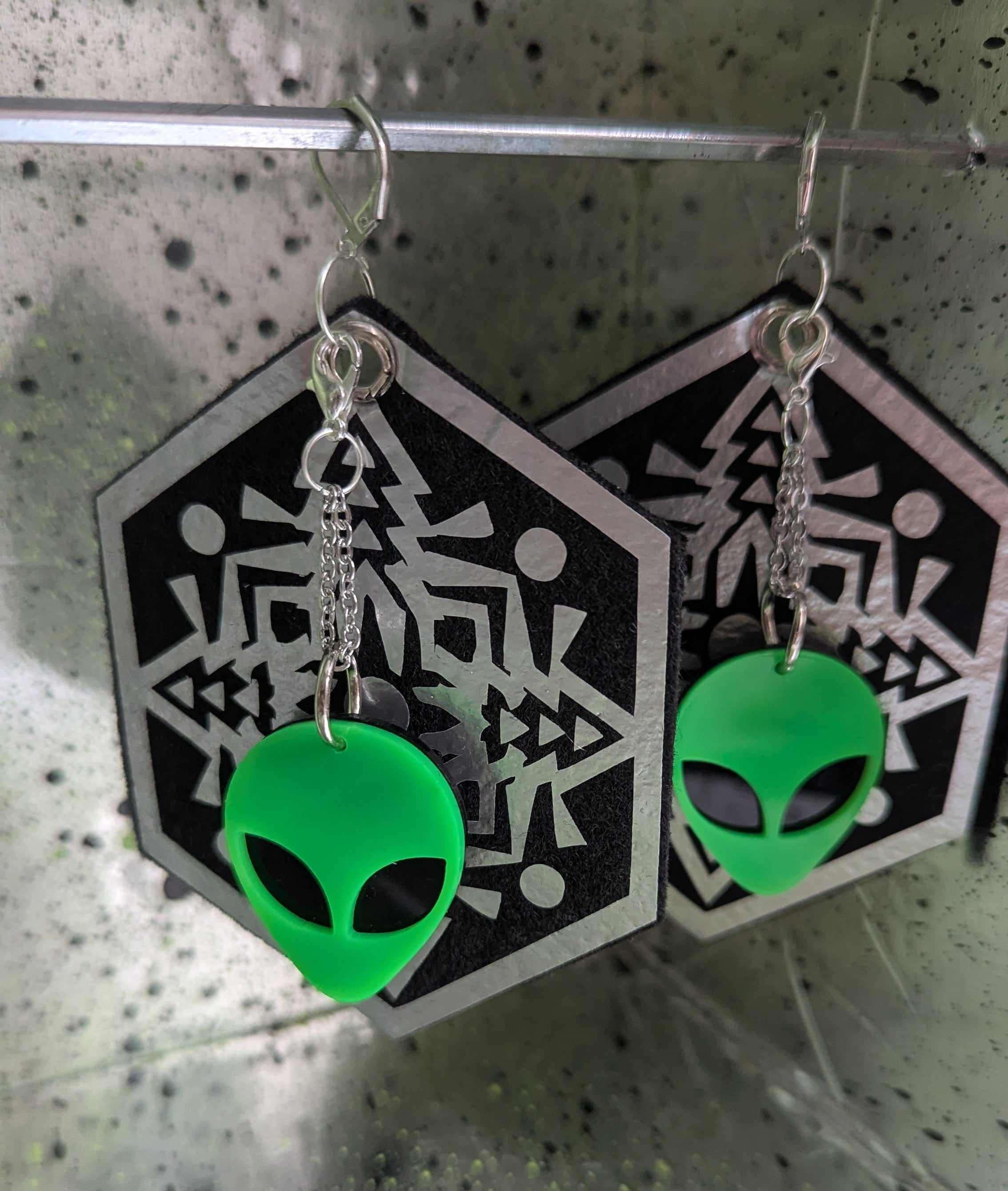 ❤️🧡💛👽💚💙💜 A25 Boucles d'Oreilles 👽💚
