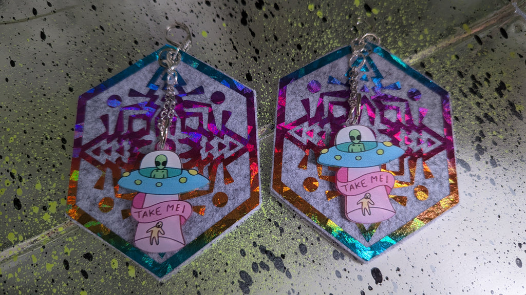 ❤️🧡💛👽💚💙💜 A25 Boucles d'Oreilles