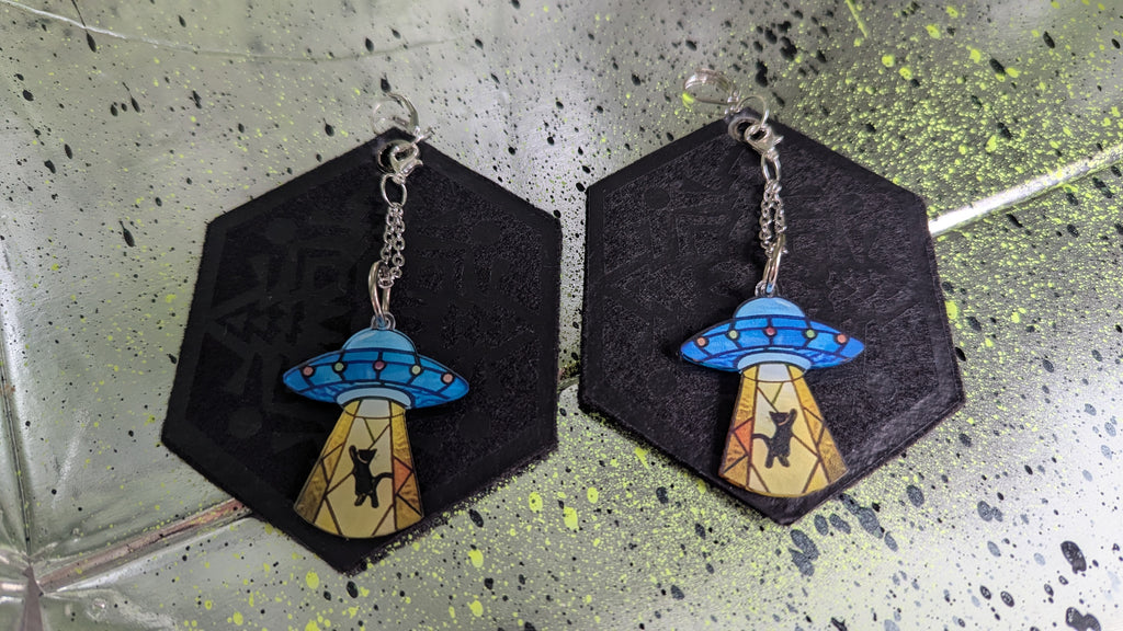 ❤️🧡💛👽💚💙💜 A25 Boucles d'Oreilles 🐈‍⬛🛸