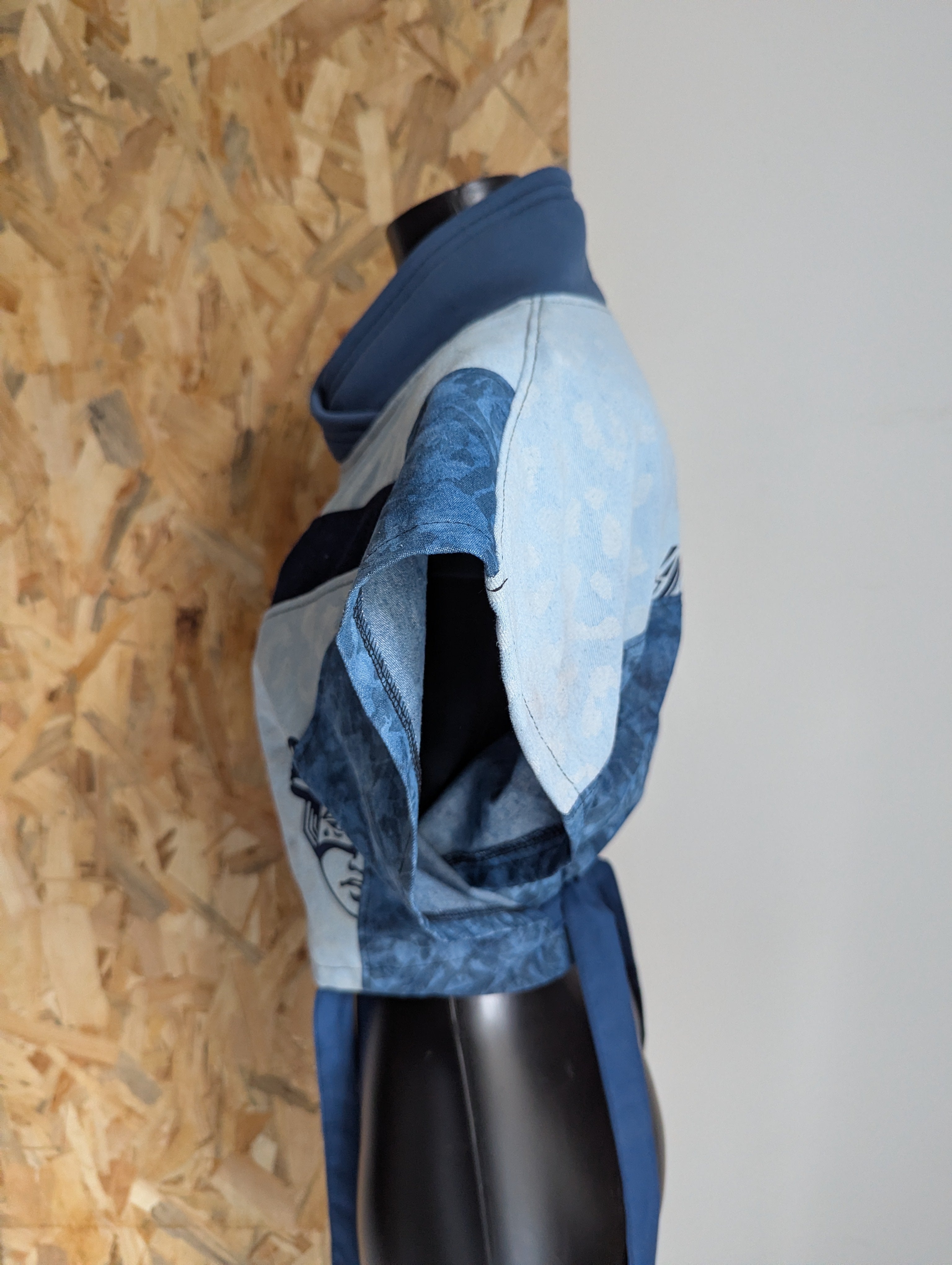 KijiBato Blue P26 Crop Tablier "Oka" (Ōkini P26) TU
