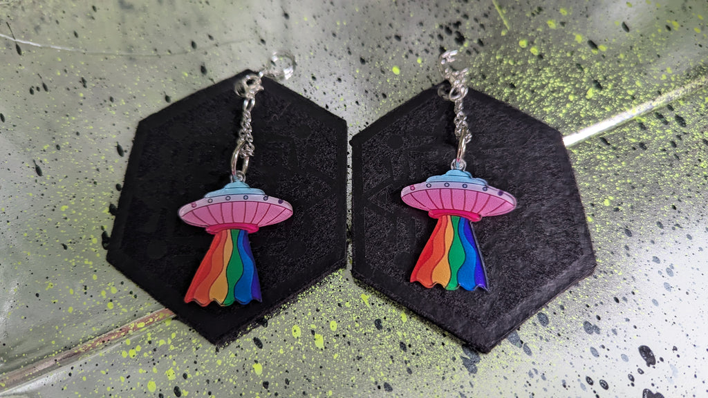 ❤️🧡💛👽💚💙💜 A25 Boucles d'Oreilles 🛸🌈