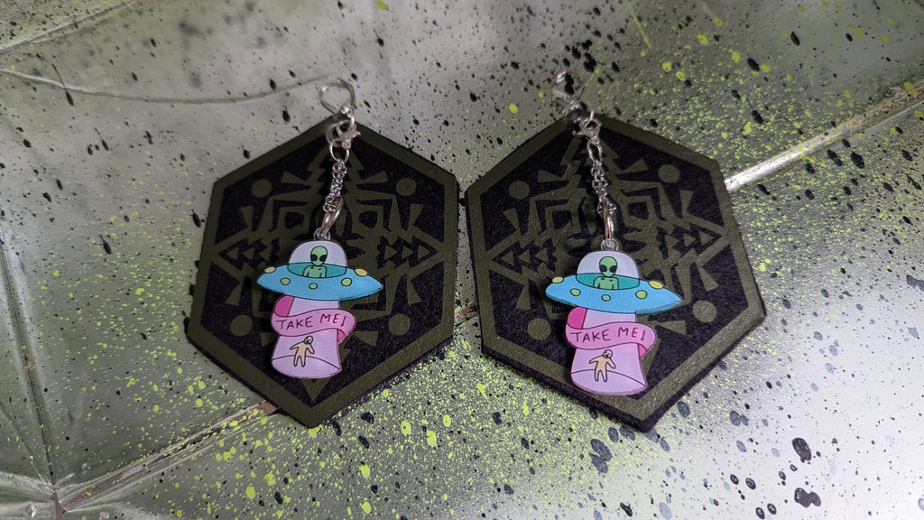 🩷❤️🧡💛👽💚🩵💙💜 A25 Boucles d'Oreilles 👽🛸