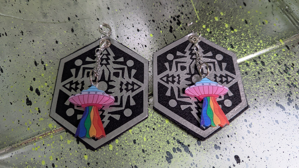 ❤️🧡💛👽💚💙💜 A25 Boucles d'Oreilles 🌈🛸