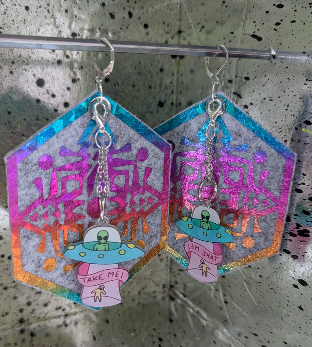 ❤️🧡💛👽💚💙💜 A25 Boucles d'Oreilles