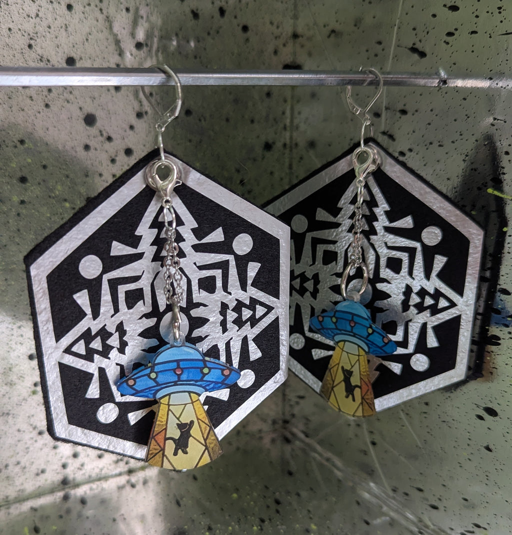 ❤️🧡💛👽💚💙💜 A25 Boucles d'Oreilles 🐈‍⬛🛸