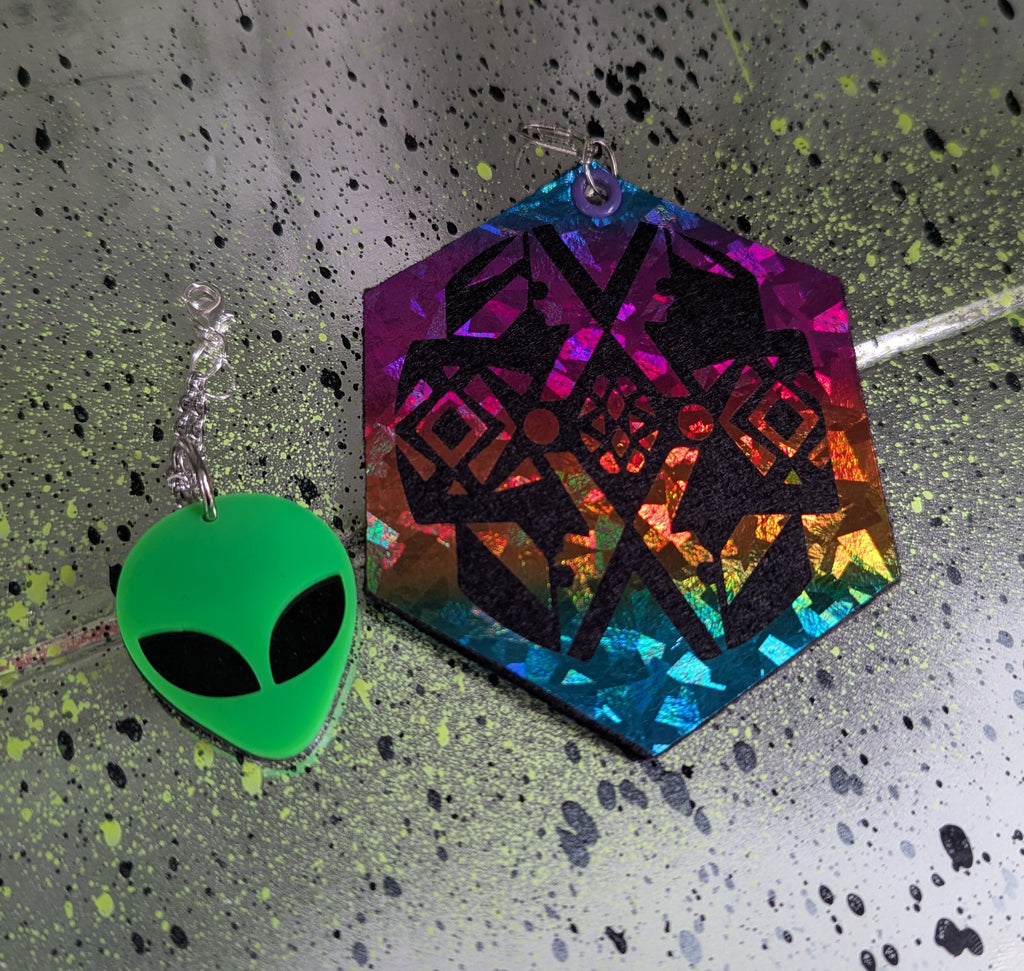 ❤️🧡💛👽💚💙💜 A25 Boucles d'Oreilles 👽🌈💚