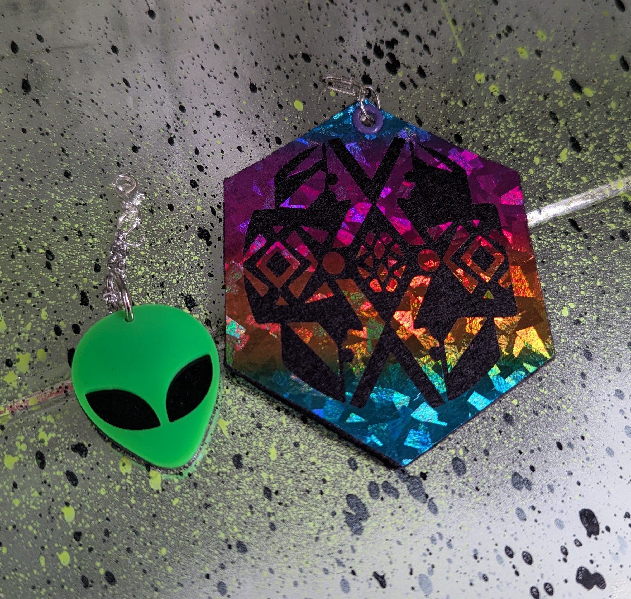 ❤️🧡💛👽💚💙💜 A25 Boucles d'Oreilles 👽🌈💚