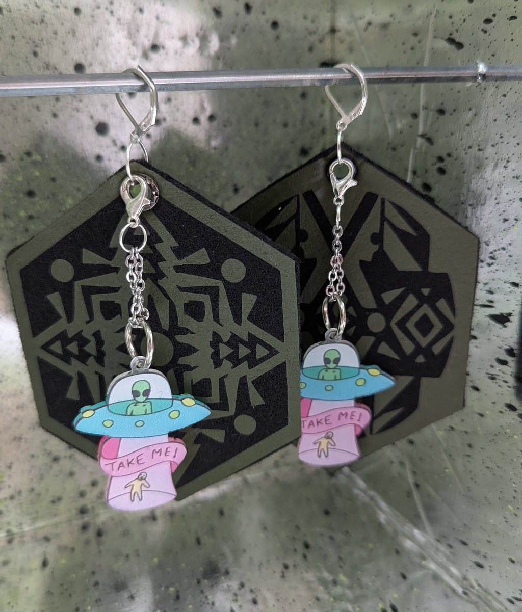 🩷❤️🧡💛👽💚🩵💙💜 A25 Boucles d'Oreilles 👽🛸